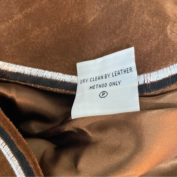 Pamela McCoy Brown Suede Western Embroidered Beaded Jacket Blazer Small Boho - Picture 10 of 10